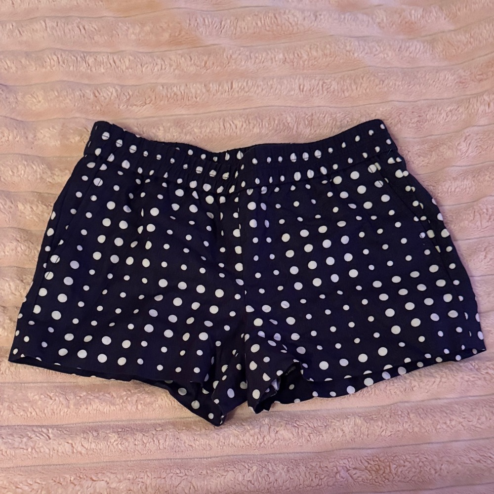 J. Crew Navy and White Polka Dot shorts